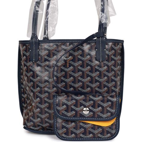 goyard mini anjou navy|Goyard anjou mini tote bag.